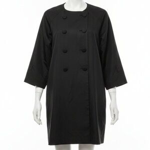 KENAR Black Mod Style Swing Jacket 3/4 Sleeves Size Large